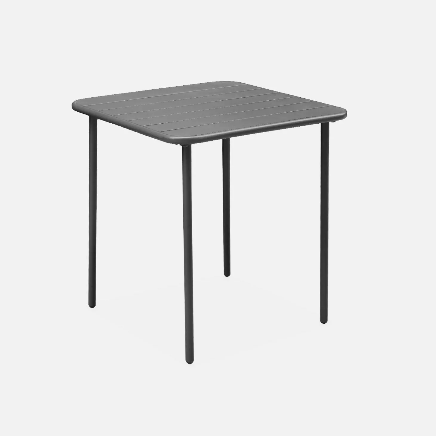 Mesa de jardim bistrô em aço, 2 lugares, 70cm