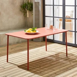 Mesa de jardim bistrô em aço, 6-8 lugares, 160cm