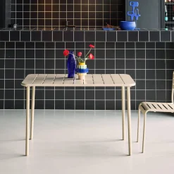 Mesa de jardim bistrô em aço, 4 lugares, 120cm