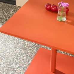 Mesa de jardim bistrô quadrada de aço, 2 lugares