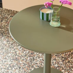 Mesa de jardim bistrô redonda de aço, 2 lugares
