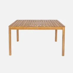 Mesa de jardim de acácia com cantos arredondados, 6 lugares