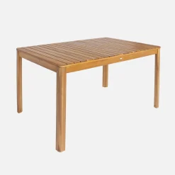 Mesa de jardim de acácia com cantos arredondados, 6 lugares