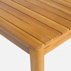 Mesa de jardim de acácia com cantos arredondados, 8 lugares