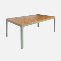 Mesa de jardim de acácia com cantos arredondados, 8 lugares