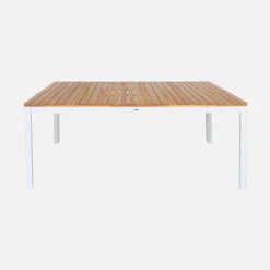 Mesa de jardim de acácia com cantos arredondados, 8 lugares