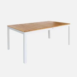 Mesa de jardim de acácia com cantos arredondados, 8 lugares