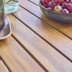 Mesa de jardim de acácia com cantos arredondados, 6 lugares