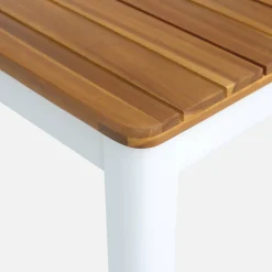 Mesa de jardim de acácia com cantos arredondados, 6 lugares