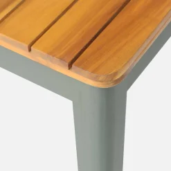 Mesa de jardim em acácia com cantos arredondados, 8 lugares