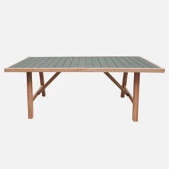 Mesa de jardim em madeira de acácia e alumínio, 8 lugares