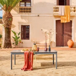 Mesa de jardim extensível de alumínio, 8 lugares