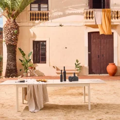 Mesa de jardim extensível de alumínio, 8 lugares