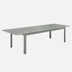 Mesa de jardim extensível em alumínio, 10 lugares