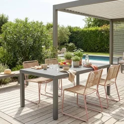 Mesa de jardim extensível em alumínio para 10-12 lugares