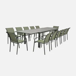 Mesa de jardim extensível em alumínio para 10-12 lugares
