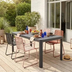 Mesa de jardim extensível em alumínio, 6-10 lugares