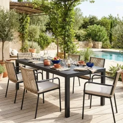 Mesa de jardim extensível em alumínio para 10-12 lugares