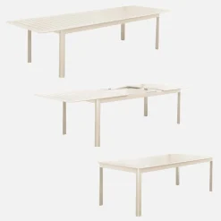 Mesa de jardim extensível em alumínio, 10 lugares