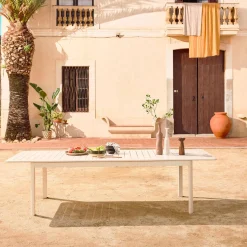 Mesa de jardim extensível em alumínio, 10 lugares