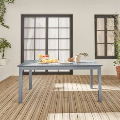 Mesa de jardim extensível em alumínio, 8 lugares