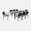 Mesa de jardim extensível em DPC e alumínio, 8 lugares
