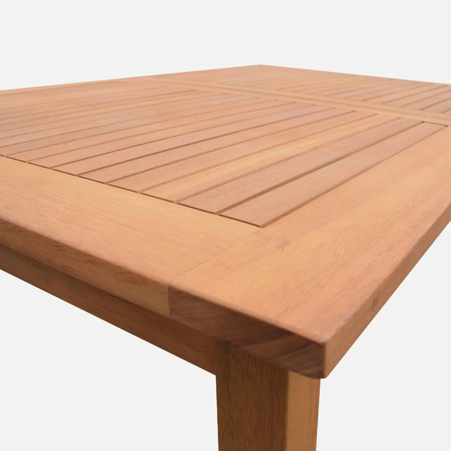 Mesa de jardim extensível em madeira de eucalipto, 10 a 12 lugares