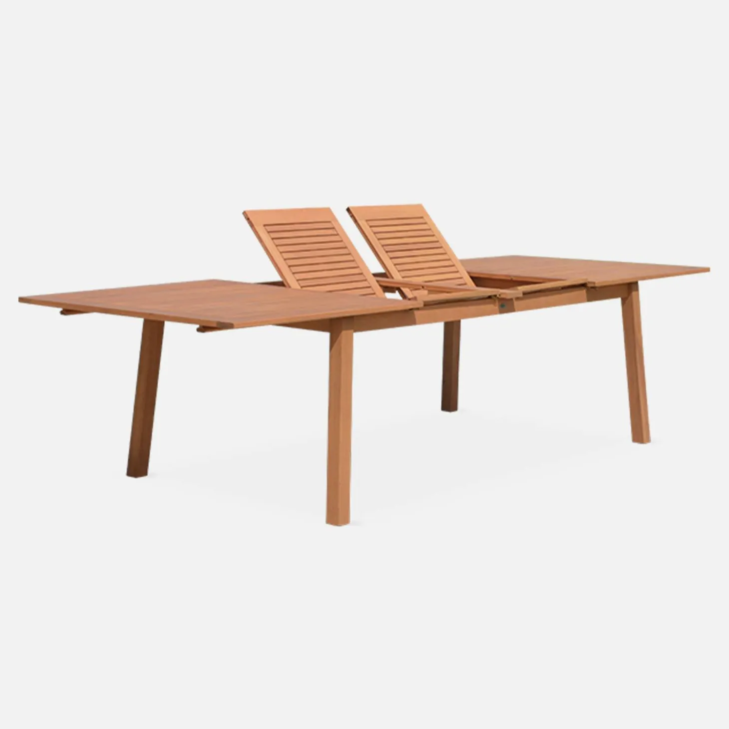 Mesa de jardim extensível em madeira de eucalipto, 10 a 12 lugares