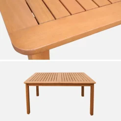 Mesa de jardim extensível em madeira de eucalipto, 4-6 lugares