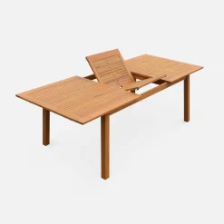 Mesa de jardim extensível em madeira, 8-10 lugares