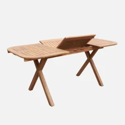 Mesa de jardim extensível em madeira de acácia, 4-6 lugares