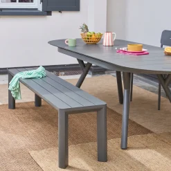Mesa de jardim oval extensível em alumínio para 10 lugares