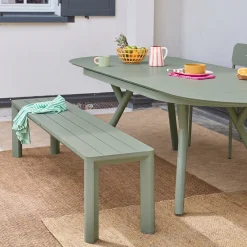Mesa de jardim oval extensível em alumínio para 10 lugares