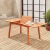 Mesa de jardim retangular extensível em madeira, 6 a 8 lugares