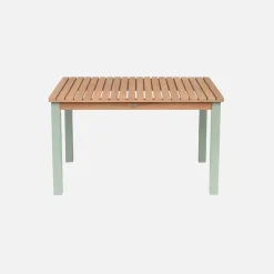 Mesa de jardim retangular infantil de madeira de acácia, 4 lugares