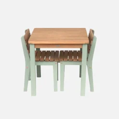 Mesa de madeira para crianças, 2 cadeiras