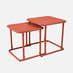 Mesa de ninho bistrô quadrada para exterior em aço, 45cm