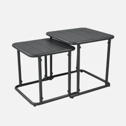Mesa de ninho bistrô quadrada para exterior em aço, 45cm