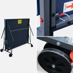 Mesa de ping pong dobrável interior com 4 raquetes e 6 bolas, 274cm
