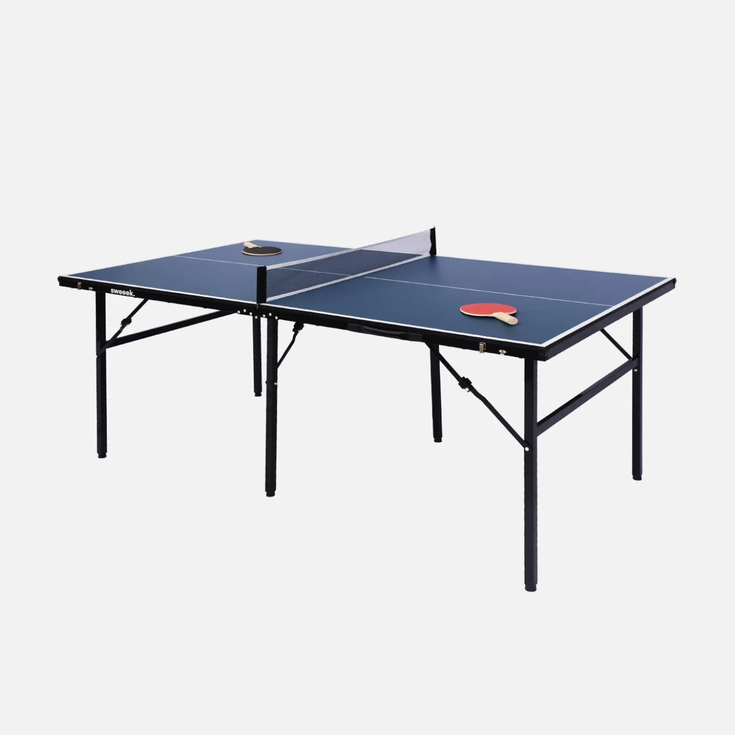 Mesa de ping pong exterior média com 2 raquetes e 3 bolas, 180 cm