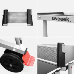 Mesa de ping pong exterior premium com 2 raquetes e 3 bolas, 274cm
