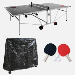 Mesa de ping pong externa com 2 raquetes 3 bolas + capa de proteção, 274,7cm