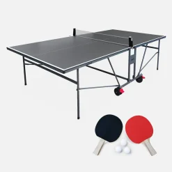 Mesa de ping pong interior com 2 raquetes e 3 bolas, 274 cm
