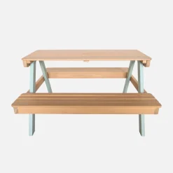 Mesa de piquenique, conjunto de jardim infantil em madeira de acácia, 4 lugares