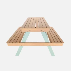 Mesa de piquenique em madeira para crianças, 2 lugares