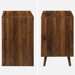 Mesa escandinava de madeira com 2 gavetas