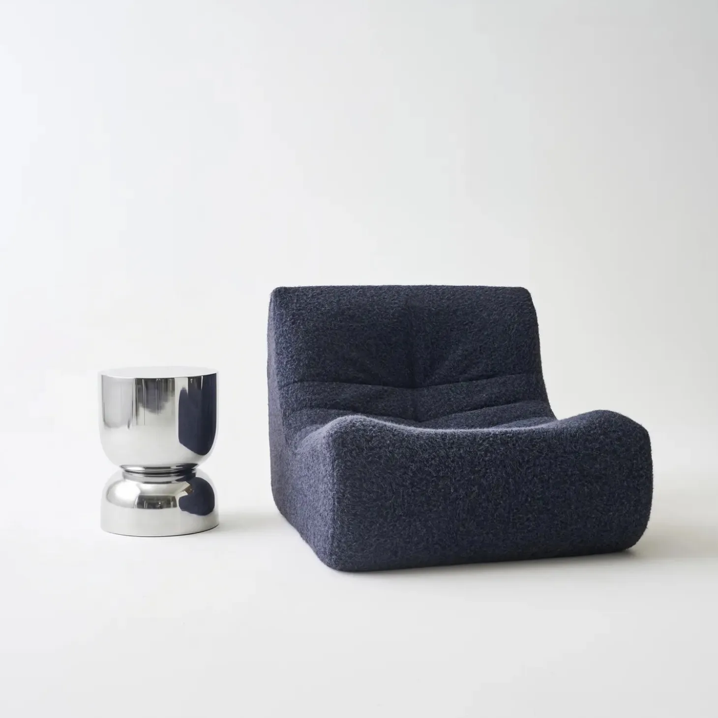 Mesa lateral, mesa de canto, mesa de cabeceira em aço inoxidável Ø32 x H42cm