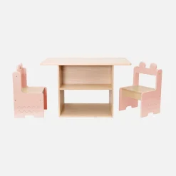 Mesa para crianças + 2 cadeiras, com prateleiras