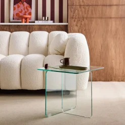 Mesa quadrada em cristal temperado