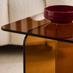 Mesa quadrada em cristal temperado